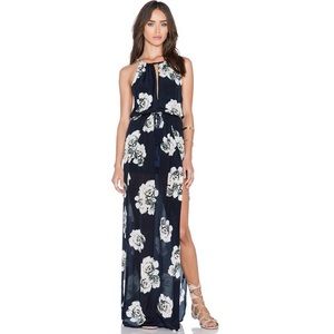Revolve Navy Floral Maxi Dress
